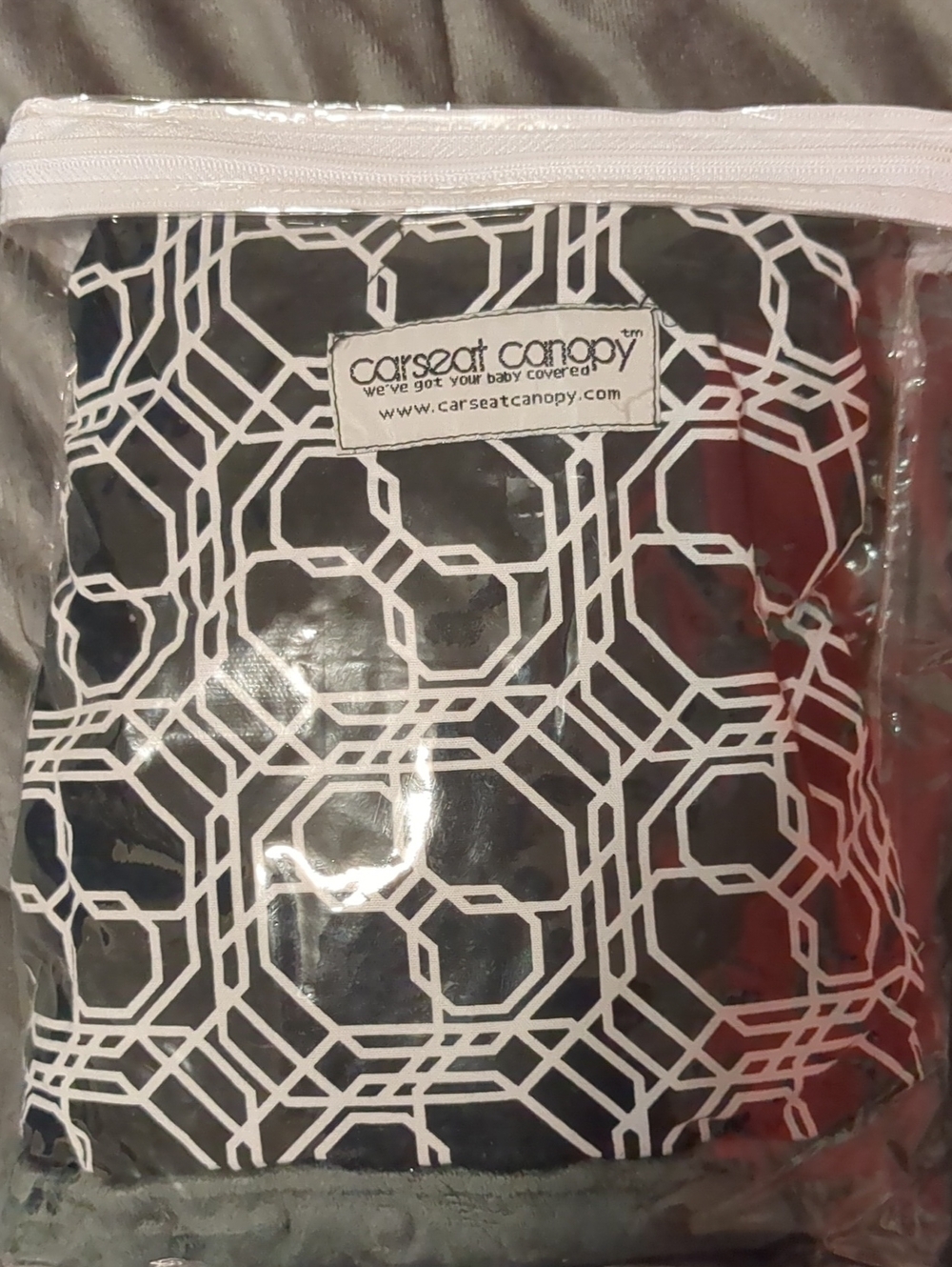 Black Geometric Infant Car Seat Cover